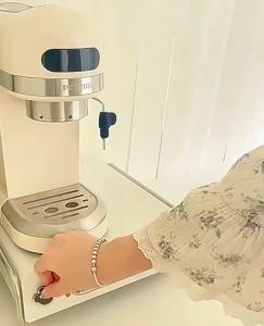 💟SOLUTION65💟 Dustproof Metal Drawer with Divider Rack Coffee Machine Stands Coffee Machine Holder Coffee Machine Rack Coffee Capsule Storage Drawer Instant Powder Drink Storage Rice Cooker Stand Rice Cooker Holder Air Fryer Stand Air Fryer Holder