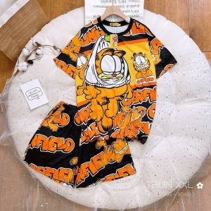 [HCM] (60-80kg) Đồ bộ bigsize đùi thun lạnh IN 3D HOẠT HÌNH. Đồ bộ Hongduyen2188. doraemon - labubu - mèo kitty - thỏ melody - gấu pooh - gấu brown - gấu lotso - kuromi -