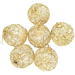 Sunlight Personalized Christmas Balls Decoration 6pcs packaging balls xmas decoration sale set Gold Christmas Balls Big Gold Christmas Decors Baubles Balls Xmas Tree Decor Christmas Tree Accessories Aesthetic Christmas Decorations