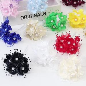 6 Cái 12Cm Nhân Tạo Hoa Hồng Voan Hoa Cho Gia Đình Phòng Cưới DIY Thêu Sò Vòng Hoa Vòng Hoa Trang Trí