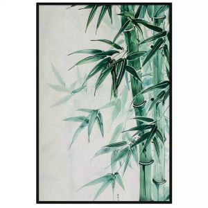 Tranh cây trúc (bụi tre) phong thủy chất liệu màu nước đơn giản.Tranh treo tường dán tường trang trí nội thất.CGI-1118