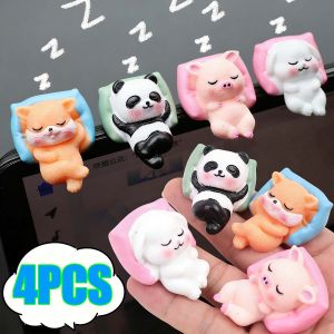Adorable Sleeping Cartoon Animal Car Car Dashboard Ornament Cute Panda Pig Fox Rabbit Action Figure Auto Interior Decorative Accessory