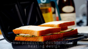 เครื่องทำแซนด์วิช เครื่องปิ้งขนมปัง และเครื่องทำแซนด์วิชอาหารเช้า ที่ทำแซนด์วิชได้ครั้งละ 4 ชิ้น