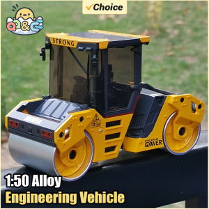 Huina 1/50 Alloy Diecast Truck Double Wheel Roller Model Simulation Engineering Vehicle Car Model Christmas Gifts Colletion