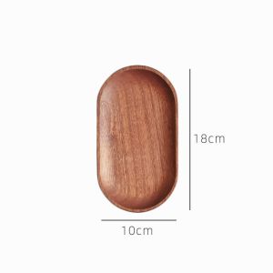 Creative Walnut Wood Tray Japanese Style Home Use Tea Plate Cup Dry Cannon No Joint Whole Wood Serving Dish Small Plate