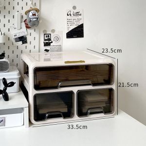 【SG Stock】Stackable Storage Drawer Box/Desktop Organizer Stationery storage box Book storage box Cosmetics storage box