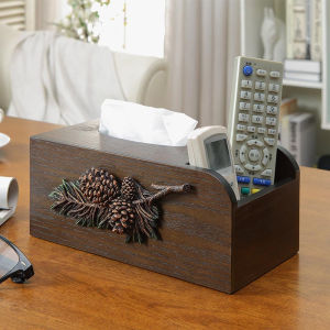 Antique Wooden Tissue Box American Luxury Kitchen Living Room Remote Control Storage Rack Study Draw Tissue Box Organizer