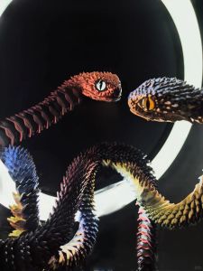 New 3D Printed Glowing Snake Toy Model Night Light Gradual Joint Movement Snake Year Table Decoration Animal Cartoon Style