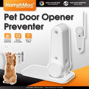 HamshMoc Durable Pet Proof Door Lever Lock Simple Install Door Handle Lock with Self-Adhesive Minimalist Design No Screws or Drill Holes
