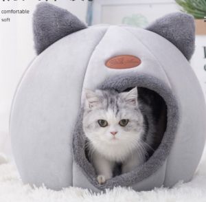 [HATELI] Nhà Cho Thú Cưng Cũi Mèo Ấm Nửa Kín Mùa Đông Giường Cũi Thú Cưng Tròn Bằng Nhung Giường Cho Chó