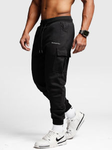 กางเกงกีฬาขายาวทรงหลวมระบายอากาศได้ดีสำหรับฝึกซ้อม Squatting วิ่ง วิ่ง ลำลอง กางเกงขายาวสำหรับผู้ชาย วัสดุผ้าฝ้าย