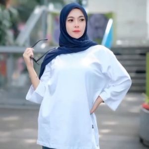 Kaos Wanita Oversize Polos Lengan 7/8 & Motif Terlaris Baju Atasan Oversize Cewek