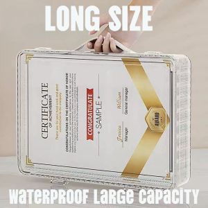Long Document Organizer Paper Storage Clear File Organizer File Box Folder Document Box With Handle