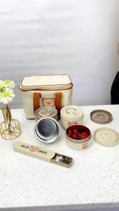 🧸ชุดกล่องข้าวสแตนเลส เก็บความร้อน ไมโครเวฟ กล่องข้าวพกพา นักเรียน ครอบครัว อาหารสำหรับเดินทาง