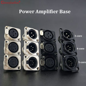 ChengHaoRan 1PC Square Metal Microphone Connector 3/4/5 Core Sound Mixing Console Male Female Socket Black Silver