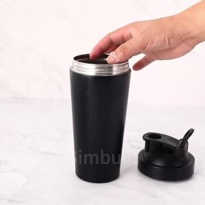 500ML/750ML Stainless Steel Protein Powder Shaker Bottle with Steel Ball and Scale Leak Proof Gym Fitness Sport Whey Shakes Cup