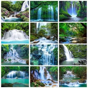 Gatyztory ภาพวาดขนาด40X50ซม. โดยตัวเลขอุปกรณ์วาดภาพศิลปะป่าไม้และน้ำตกของขวัญงานศิลปะงานฝีมือเครื่องตกแต่งฝาผนังงานฝีมือสำหรับผู้ใหญ่