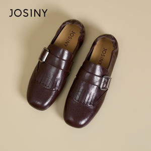 Josiny | Retro Black Autumn Brogue Style Loafers