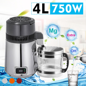 Pure Water Distiller 750W Electric Purifier with Display 304 Stainless Steel Temperature Controlled Water Distiller Dental Distilled Water Machine Filter