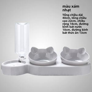 VOA | Máy Cho Thức Ăn và Nước Tự Động 2 Bát với Chống Lật và Bảo Vệ Cổ Họng Mồm Lớn