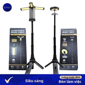 Đèn Làm Việc LED Không Dây 6000mAh Với Chân Đế Có Thể Thu Gọn COB Điều Chỉnh Độ Sáng Sạc Lại Được Qua Cổng Type-C Dùng Cho Cắm Trại Ngoài Trời