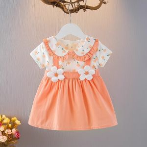 JIFANPAUL | Cotton Short Sleeve Princess Dress for Toddler Girls