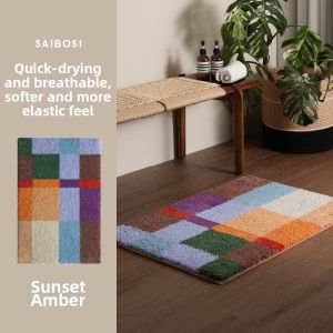 SAIBOSI | Vintage Washable Non-slip Water Absorbing Floor Mat
