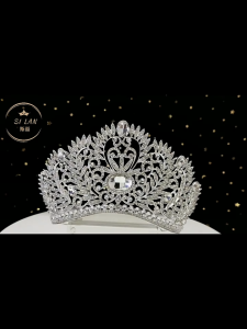 Sparkling Rhinestone Crown Pageant Bridal Tiara Wedding Headpiece Coronation Crown for Birthday Prom