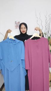 GAMIS WANITA SET KERUDUNG SYARI AIRFLOW/ KAFTAN AMEENA SET SYARI /DRESS ABAYA TURKEY CRINKLE