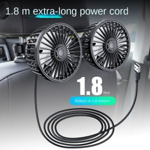 Car mounted rear electric fan with USB interface for car use 12V 24V large truck interior rear seats silent and powerful