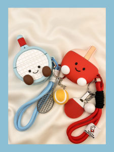 INS Cute Cartoon Table Tennis Rackets Emoji AirPods Protective Case Airpod3 for Apple Pro Headset Soft Case Second Generation Wireless Bluetooth 1 Third Generation Aipods2 Generation 5 Generation 4 Generation 4