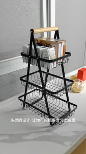 Onion Rack Fruit Vegetable Basket Condiments Snack Rack Kitchen Rack Home Organizer Storage Rack Rak Bawang Bertingkat
