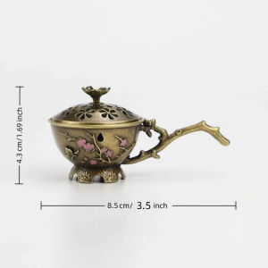 Zinc Alloy Retro Hollow Plum Blossom Incense Burner Home Decoration Ornament