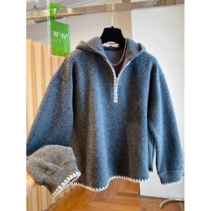 FLICBS | Áo Hoodie Kích Cỡ Lớn Dày với Mũ Trùm Đầu và Zipper Nửa Chất Liệu Dralon Fleece