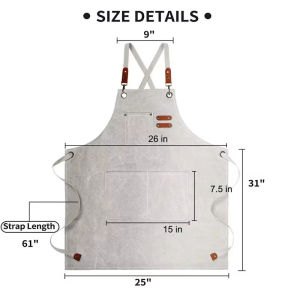 1 Pcs Of Household Kitchen Canvas Apron Thickened Work Apron Wear-Resistant Breathable Comfortable Waterproof And Oil-Proof