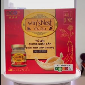 winsNest (0.45g)  YẾN CHƯNG NHÂN SÂM (HỘP 6 LỌ/ 420ML)