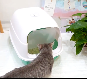 Cat Litter Box With Scoop 2in1 Pet Covered House Cat Poop Box Litter Box Cat Toilet Odor Litter Pan