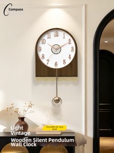 Compas | Home Wooden Fashion Swinging Quartz Wall Clock