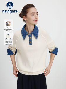 Navigare | Pure Wool Fake Two Pieces Casual Knit Sweater