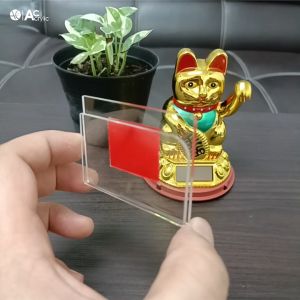 ป้ายอะคริลิคติดผนัง สอดกระดาษ ขนาด 6.5x4cm U ไม่ต้องเจาะ แถมกาว 2 หน้า Acrylic (ตรวจสอบขนาดให้ดีก่อนสั่งซื้อ) (6.5W)