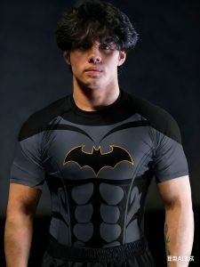 Bandai | 2026 Hot Selling Fashion Brand New Summer Role-playing Movie Marvel Series Batman Fitness Set 3D Printed Adult T-shirt Plus Size