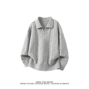 BWKA | Cleanfit Texture Polo Neck Sweater Loose Fit