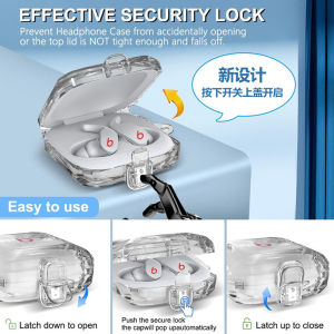 Transparent Protective Case for Beats Fit pro Earphones Anti-Fall Pure Color Bluetooth Wireless Headset Cover Lock Switch Shell