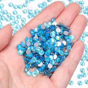 Flatback Non Hotfix Rhinestones Blue Type Crystal Glass Strass Glue on Diamond Stones DIY Accessories for Nail Art Wedding Dress
