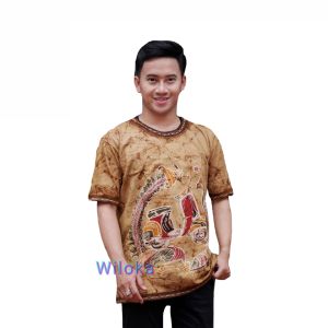 KAOS BATIK TULIS WAYANG ONTHEL BECAK VESPA MOTIF TERKEREN TERVIRAL