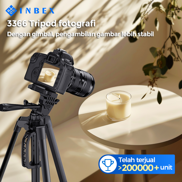 INBEX TF-3366 Holder Stabilizer Tripod+Bluetooth Remote 133CM ...