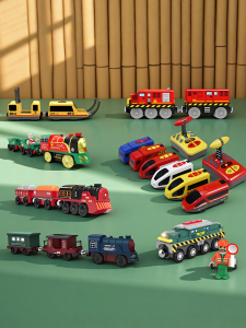 Electric Wooden Train Head Compatible with Wooden Tracks