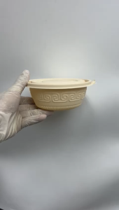 (50 Pcs) Corn Starch 350ml / 400ml / 450ml Takeaway Bio Bowl (Set) / Corn Starch Bowl