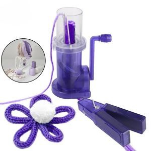 Portable Hand Knitting Machine Hand Crank Knit Loom for DIY Sweaters and Scarves Embellishment Tool with Accessories for Weaving