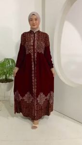 Gamis rayon twill premium terbaru bahan tebal - gamis ibu ibu model sekarang